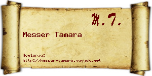 Messer Tamara névjegykártya
